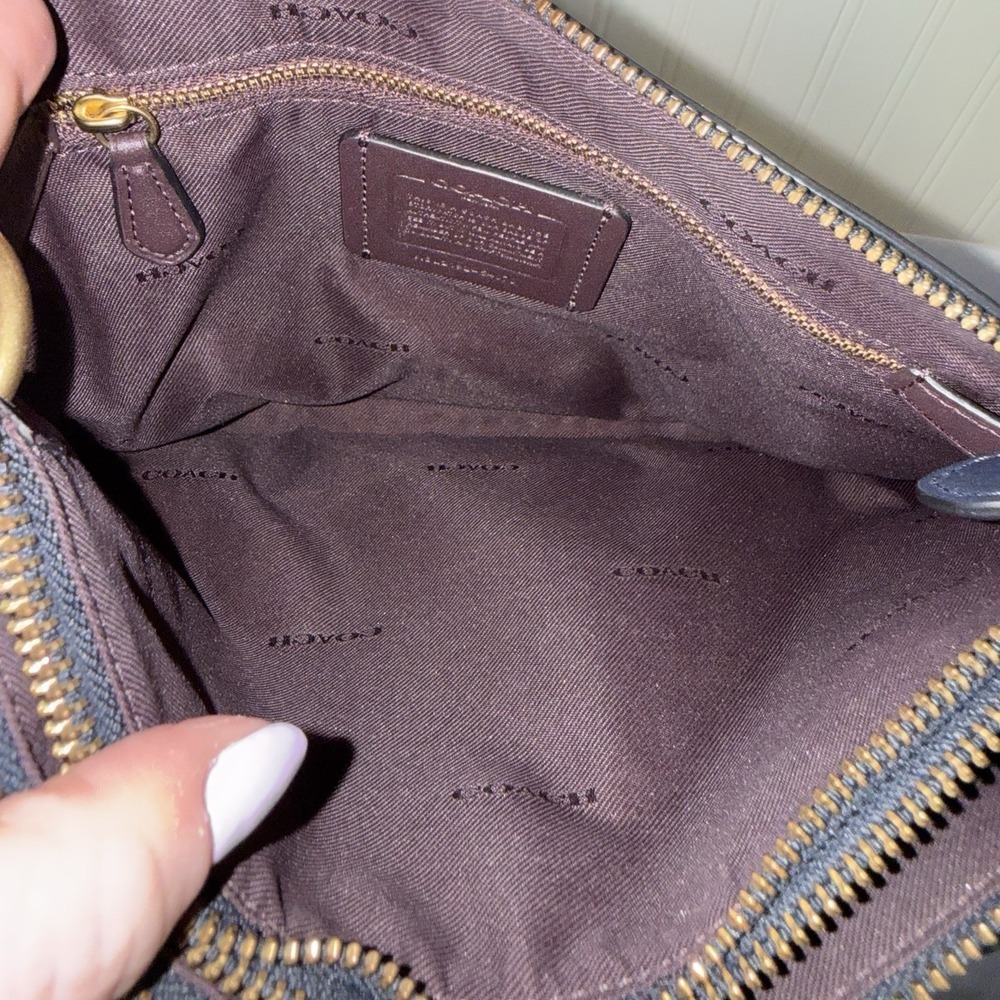 Coach Dreamer 54070 Shoulder Bag Purse Midnight Navy Blue Charms Rivets Medium - Picture 9 of 16